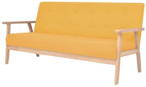 Sofá de 3 lugares tecido amarelo