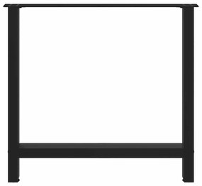Pés para mesa de jantar pretos 2 peças 80x(72-73) cm aço