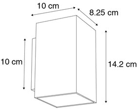 Conjunto de 2 candeeiros de parede modernos quadrados pretos - Sandy Moderno,Design