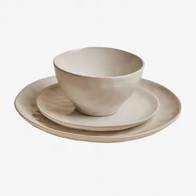 Conjunto De 12 Peças De Loiça Em Grés Sibeta Branco - Sklum