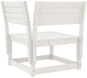 6 pcs conjunto sofás de jardim madeira de pinho maciça branco