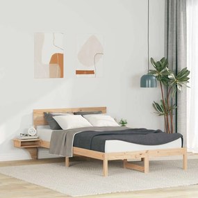vidaXL Estrutura de cama com mesas de cabeceira Castanho 120 x 200 cm
