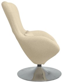 Poltrona de Ovo vidaXL em Tecido Creme