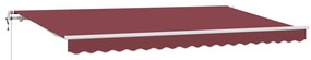 Toldo Retrátil Manual Vermelho bordô e Branco