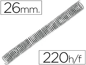 Espiral Q-Connect Metálica 64 5:1 26mm 1,2mm Caixa de 50 Unidades