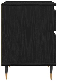 Criado-mudo vidaXL Preto Carvalho 40x35x50 cm Madeira de Engenharia