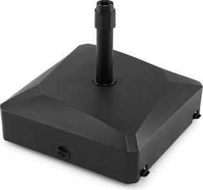 Base para guarda-sol recheável com água e areia, com rodas, 2 travões e 2 adaptadores para postes de 36/38/48 mm, com capacidade para 80 kg, para jard