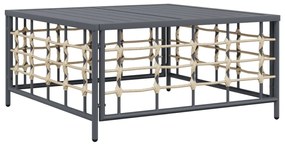 8 pcs conjunto lounge de jardim c/ almofadões vime PE antracite