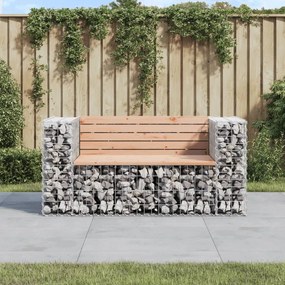 Banco jardim design gabião 143x71x65,5cm madeira douglas maciça