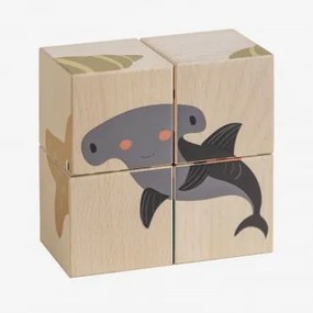 Puzzle De 4 Peças Em Madeira Lopart Kids Sea - Sklum