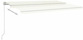 Toldo retrátil manual com LED 500x350 cm cor creme