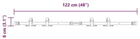 Kit p/ porta de armário deslizante 122 cm aço carbono