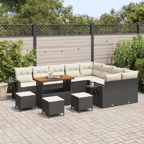 Conjunto de Sofá Jardim de 13 peças com Almofadas em Rattan Sintético