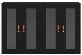 Armários de Parede 2 Peças Carvalho Preto 69,5 x 34 x 90 cm Madeira Es