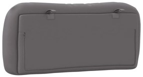 Almofadão de cabeceira 90 cm couro artificial cinzento