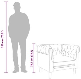 Sofá chesterfield tecido preto