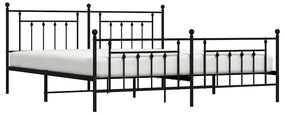 Estrutura de cama com cabeceira e pés 193x203 cm metal preto