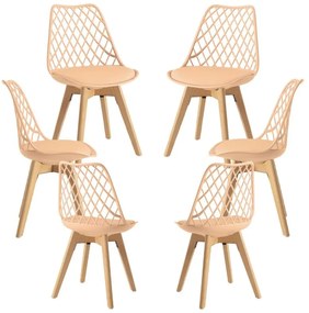 Pack 6 Cadeiras Mima - Laranja claro