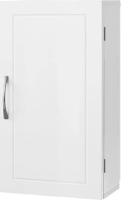 Armário suspenso de casa de banho com prateleiras ajustáveis 18 x 30 x 60 cm para montagem na parede, economiza espaço Branco