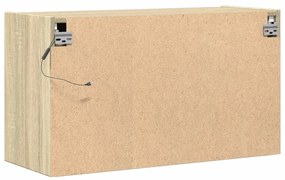 Móvel de parede p/ TV c/ luzes LED 80x31x45 cm carvalho sonoma