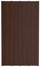 Painéis de telhado 12 pcs 80x45 cm aço galvanizado castanho