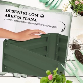 Floreira Grande com Treliça 61x61x140 cm  e Base Aberta para Plantas Trepadoras Verde