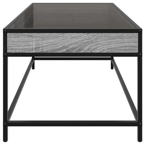 Mesa de centro luzes LED Infinity 90x50x41 cm cinzento sonoma