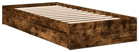 Estrutura de cama c/ gavetas derivados madeira carvalho fumado