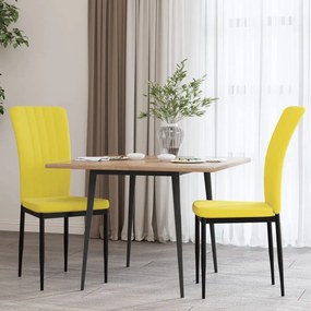 Cadeiras de jantar 2 pcs veludo amarelo mostarda