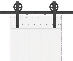 Kit de ferragens para porta deslizante 200 cm aço preto