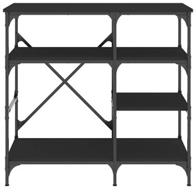 Estante 90x40x84 cm derivados de madeira e metal preto