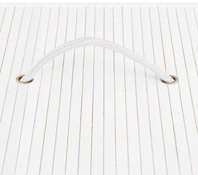 Cesto para roupa suja c/ 2 secções 72 L bambu branco