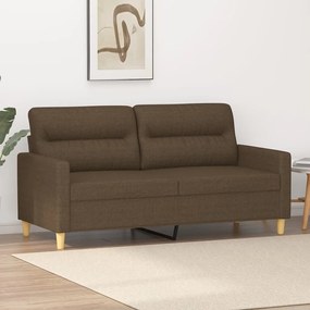 vidaXL Sofá de 2 lugares tecido 140 cm castanho
