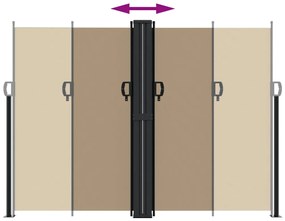 Toldo lateral retrátil 180x1000 cm cinzento-acastanhado