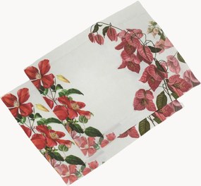 Individuais de mesa em linho Climbing Flowers, conjunto de 2