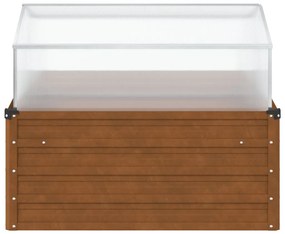 Vaso/floreira com estufa aço resistente às intempéries