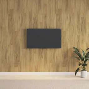 Painel de parede c/ aspeto de madeira 2,06 m² PVC castanho