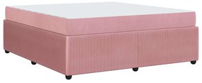 Estrutura de cama com colchão Outros Rosa 180 x 200 cm Veludo