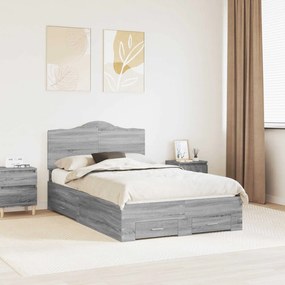 vidaXL Estrutura da Cama Cinza Sonoma 120 x 190 cm Madeira processada