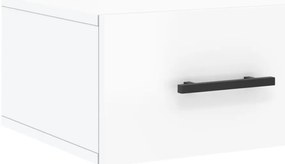 Mesas de cabeceira parede 2 pcs 35x35x20 cm branco brilhante