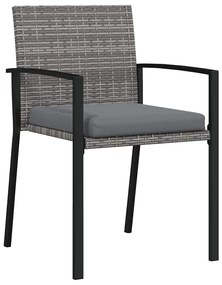 Conjunto de Jantar de Jardim de 7 Peças Cinza Rattan Polímero