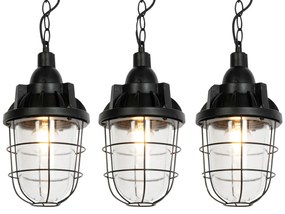 Conjunto de 3 Pendentes Industriais Pretos - Cabin Industrial