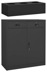 vidaXL Armário de escritório c/ floreira 90x40x125 cm aço antracite
