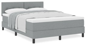 Cama Box Spring com colchão Cinza Claro 140x190 cm Tecido