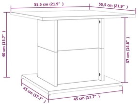 Mesa de centro 55,5x55,5x40 cm contraplacado branco