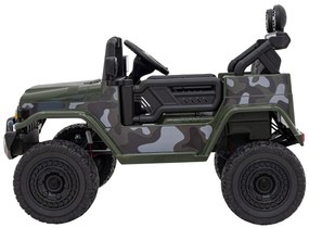 Jipe elétrico para Crianças Toyota FJ Cruiser 12V 4x4, Rodas Espuma EVA, Assentocouro ecológico Verde Camuflado