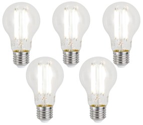 Conjunto de 5 lâmpadas LED E27 inteligentes reguláveis A60 transparente 7W 806 lm 2700-6500K Zigbee