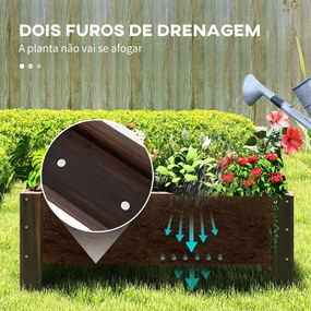 Horta Vertical Floreira de Madeira Retangular com Pés para Flores Plan