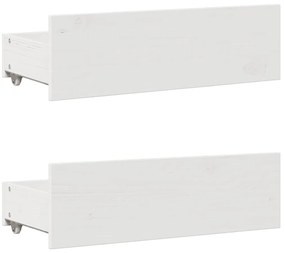 Cama sem colchão com gavetas 150x200 cm pinho maciço branco