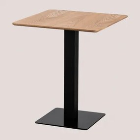 Mesa De Bar Quadrada Em Chapa De Freixo Espresso Preto & ↔︎ 60 Cm - Sklum